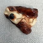Vintage 4  Brown   Cream Cocker Springer Spaniel Head Wall Plaque   Dog