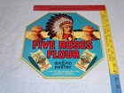 Vintage Five Roses Flour Worlds Best W  Indian 12  Metal General Store Gas Sign 