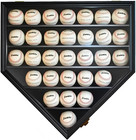 Baseball Display Case Frame Shadow Box Wall Cabinet Holder To Hold 30 Balls  Wit