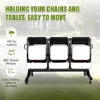 Folding Chair Rack Cart With Cover 400 Lbs Capacity For 42 Chair With Wheels