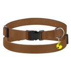 Breakaway Cat Collar With Bell - Leather Adjustable Kitten Collars Brown 