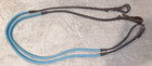 Kris Brown Leather Blue Rubber Grip Training Reins 16mm