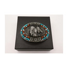 Men Dark Silver Metal Fashion Belt Buckle Western Native Indian Warrior Horse