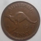 1947  - Penny Australia -  King G  Vi -