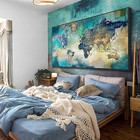  World Map Wall Art Canvas Wall Art For Office Framed Artwork For Walls 