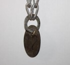 Vintage Brass Number 12 Cow Cattle Tag With Metal Chain Rust   Patina Set