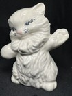 Vtg Ceramic Anthropomorphic White Fluffy Himalayan Persian Cat Figurine 4 75   