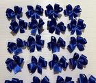 20 Med Dbl Lpd Dark Blue Dog Bows Dog Grooming Bows Handmade Usa Satin Dog Bows