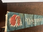 Vintage Newtonville  Mass  Pennant Souvenir Native American Chief  27     Es1017