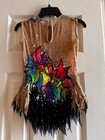 Girls Rhythmic Gymnastics   Figure Skating Competition Dress Costume Size 6-8 Wi