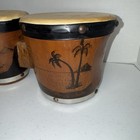 Eldorado Wood Bongo Drum Set 5 And 6    Brown Lightweight Latin Hand Made In Mex