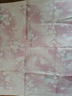 Vintage Pink W white Floral Design Handkerchief hanky 18x18