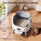 Thereye Automatic Litter Box With Entry Step  Open-top Self Cleaning Litter Box