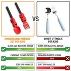 Dinneractive Utensil Set For Kids     Red Firefighter Themed Fork And Spoon