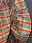 26   w  14 Vintage 1960   s Skirt  Jc Penny  Pink Plaid Ruffled Trim  Elastic Usa