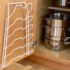 Kitchen Storage Cabinet Pot Lid Rack Cover Holder Organizer Pantry Cupboard Whit
