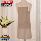 Unisex Adjustable Bib Aprons W  2 Pockets Cotton Cooking Apron For Women   Men 