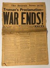 Wwii Vtg Newspaper War Ends Japs Accept Peace Offer August 14 1945
