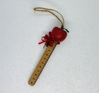 Vintage 1980s Wooden Christmas Ornament Teacher   s Apple Ruler Art Decor 20