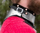 Stainless Steel leather Gorget Delivers Great Protection Sca wma Medieval Combat
