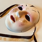 Vintage 80s Pierrot Ceramic Wall Mask Mardi Gras Hand Painted Taiwan 199e