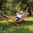 Curved Heavy Duty Wooden Hammock Stand 475 Lbs Universal Fit 9-13 Ft Hammocks