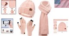 Fleece Lined Women s Beanie Scarf And Touchscreen Gloves - Winter Essential Set