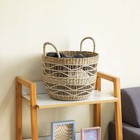 Natural Handwoven Seagrass Basket With Unique Detailing