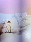 Ivory Satin Wrist Gloves With Bow   Pearl Bead Detail  Everyday Gloves