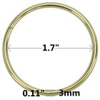 Metal Macrame Rings  2-inch Diameter  3mm Thick  Gold Tone  30-pack