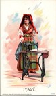 1892 Singer Sewing Machine Italy Ethnic Costumes Victorian Trade Card