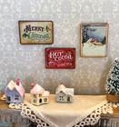 Dollhouse Miniature Set 3 Discounted Signs Merry Christmas Hot Cocoa Cottage