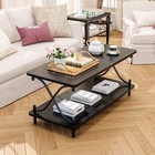 Coffee Tea Table Center Console Table With Wood Storage Shelf For Living Room