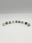 Lot Of 9 Vintage Holiday Porcelain Thimbles-various Makers