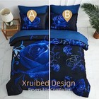 Blue Comforter Set King 7 Piece Bed In A Bag Blue Rose Comforter With Sheet 