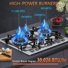Bulit-in Gas Cooktop 24in Propane Stove Top 4 Burner Ng lpg Thermocouple Protect