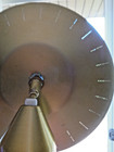 Vtg Mid Century Modern Atomic Space Age Ufo Pull Down Ceiling Lamp Pierced burst
