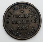 Civil War Token Store Card M l Marshall Toys Tackle Fishing Oswego Ny Ny-695a 2a