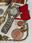 Vintage Junk Drawer Lot Pocketknife Watches Coins Trade Tokens Jewelry More  53