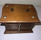 Vintage Price Coaster Set 8 Wood   Cork Coasters Caddy Mid Century Mcm Retro