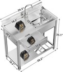 304 Stainless Steel Outdoor Utility Sink Workbench storage Shelf  Prep Table 39 