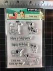 New Penny Black Rubber Stamp Clear Cling Love Me Set Puppy Dogs Free Usa Ship