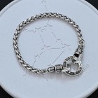 Vintage 925 Sterling Silver Bracelet Heavy Pendant Retro String Link Jewellery