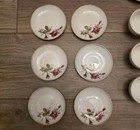 Vtg 50s Tea Set 28 Piece Moss Rose Pattern Porcelain Miniature Japan Crane Mark