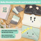 31x31 Inch Baby Hooded Towels 12pcs Bath Towels For Boys Washcloth Set With