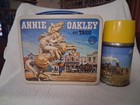Vintage 1955 Metal Annie Oakley And Tagg Western Lunch Box W Thermos Unused