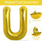     40 Inch Large Gold Letter U Balloons Helium Balloons foil Mylar Big Balloons F