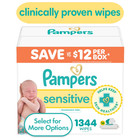 Pampers Sensitive Baby Wipes Unscented 16 Pack  1344 Total Count Select For More