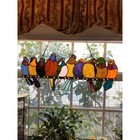 Tiffany Style Stained Glass Window Panel Perched Birds Kitchen Suncatcher 9 5x24