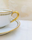 Antique Late 1800s Schleiger 587 Haviland Co Limoges Gold Teacup Saucer Garland